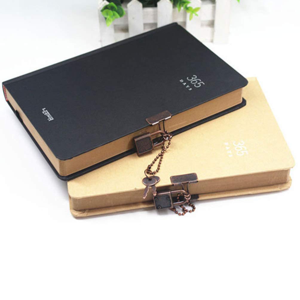 NUOBESTY Quaderno Diario da Giorni con Lucchetto Organizer Portatile Cancelleria per Casa Ufficio Scuola Stili multipli