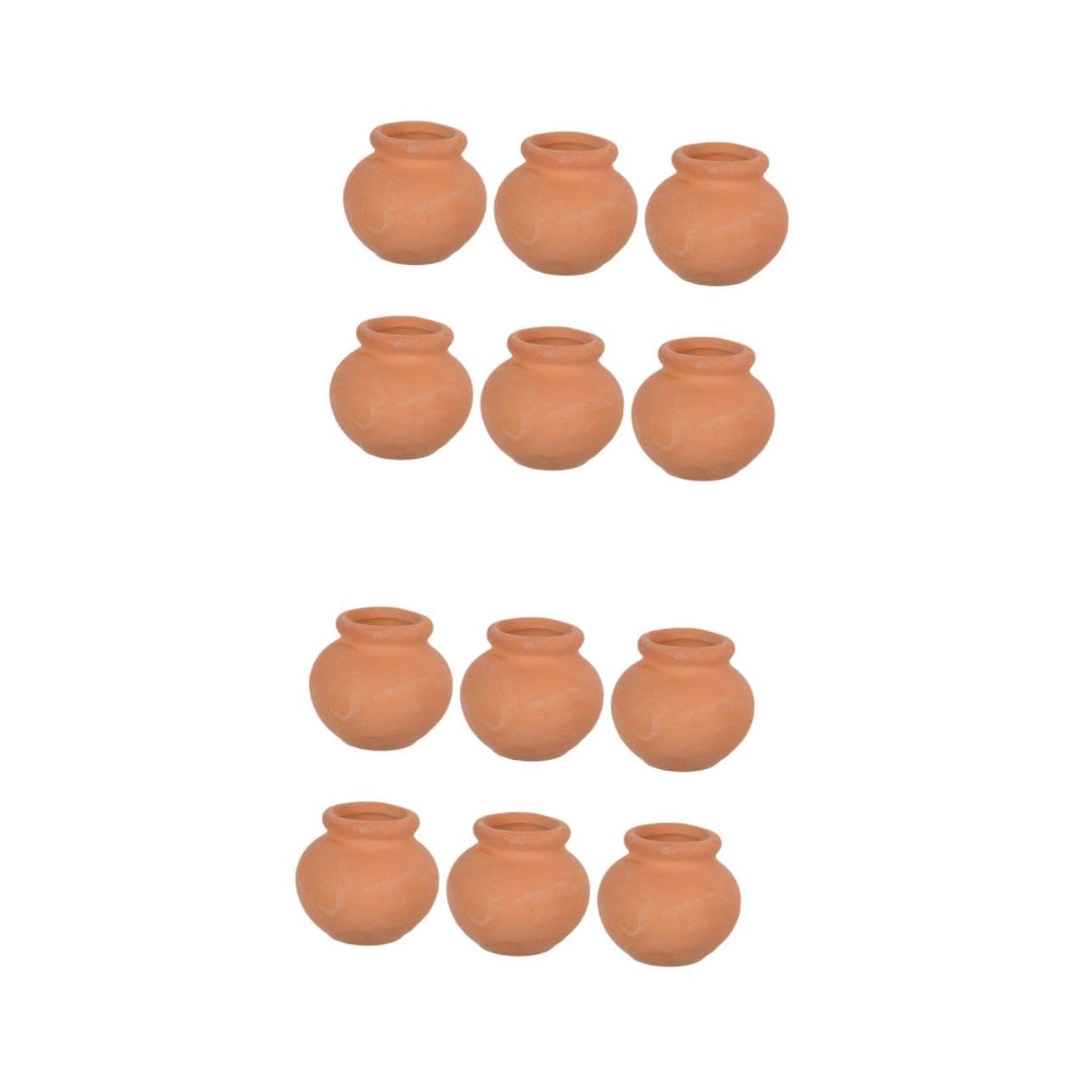 HEMOTON 2sets Terracotta Flower Pots for Succulents Breathable Plant Nursery Planters with Drainage for Indoor and Outdoor Use Plant Lovers 6pcs*2