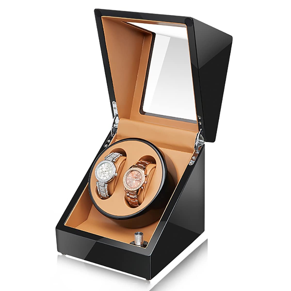 MYUYEE 2 Watch Winders For Automatic Watches Self Winding Watch Rotator Box With Quiet Motor Watches Box Organizer For Men'S And Women'S Wristwatch (C)