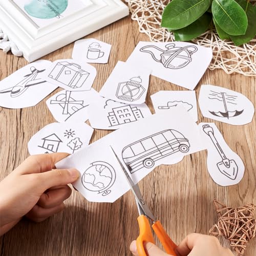 Image of Magibeads 60 Patterns Travel Theme Water Soluble Embroidery Patterns Airplane Landscaping Suitcase Stick and Stitch Transfer Embroidery Paper for Adult Beginners Hand Sewing Starter Kit