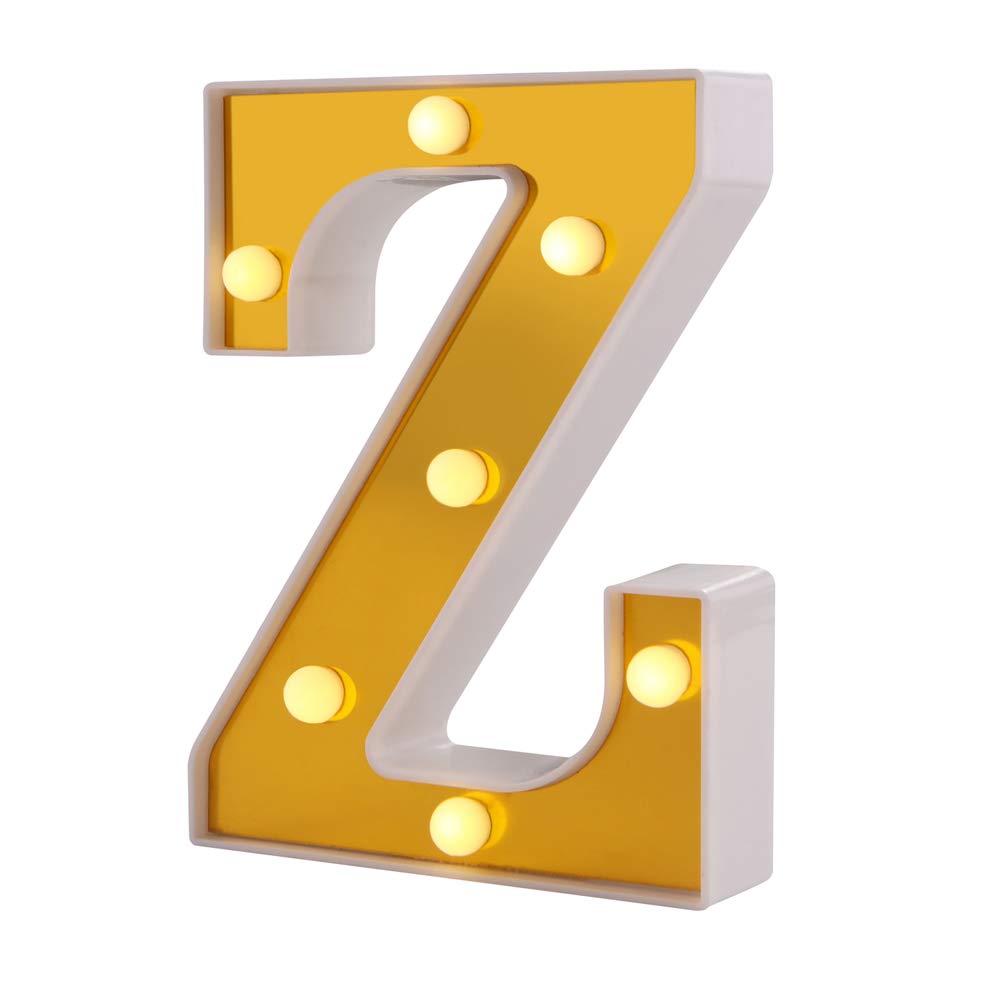 Amazon.com: Samapet 6.3 Inch Light up Letters Z LED Marquee Letter Lights  26 Golden Alphabet Night Lights Sign for Wedding Birthday Party Christmas  Home Bar Decoration(Z) : Clothing, Shoes & Jewelry