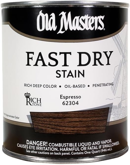4-Pack of 1 qt Old Masters 61604 Natural Walnut Fast Dry Stain Interior Oil-Based Wood Stain