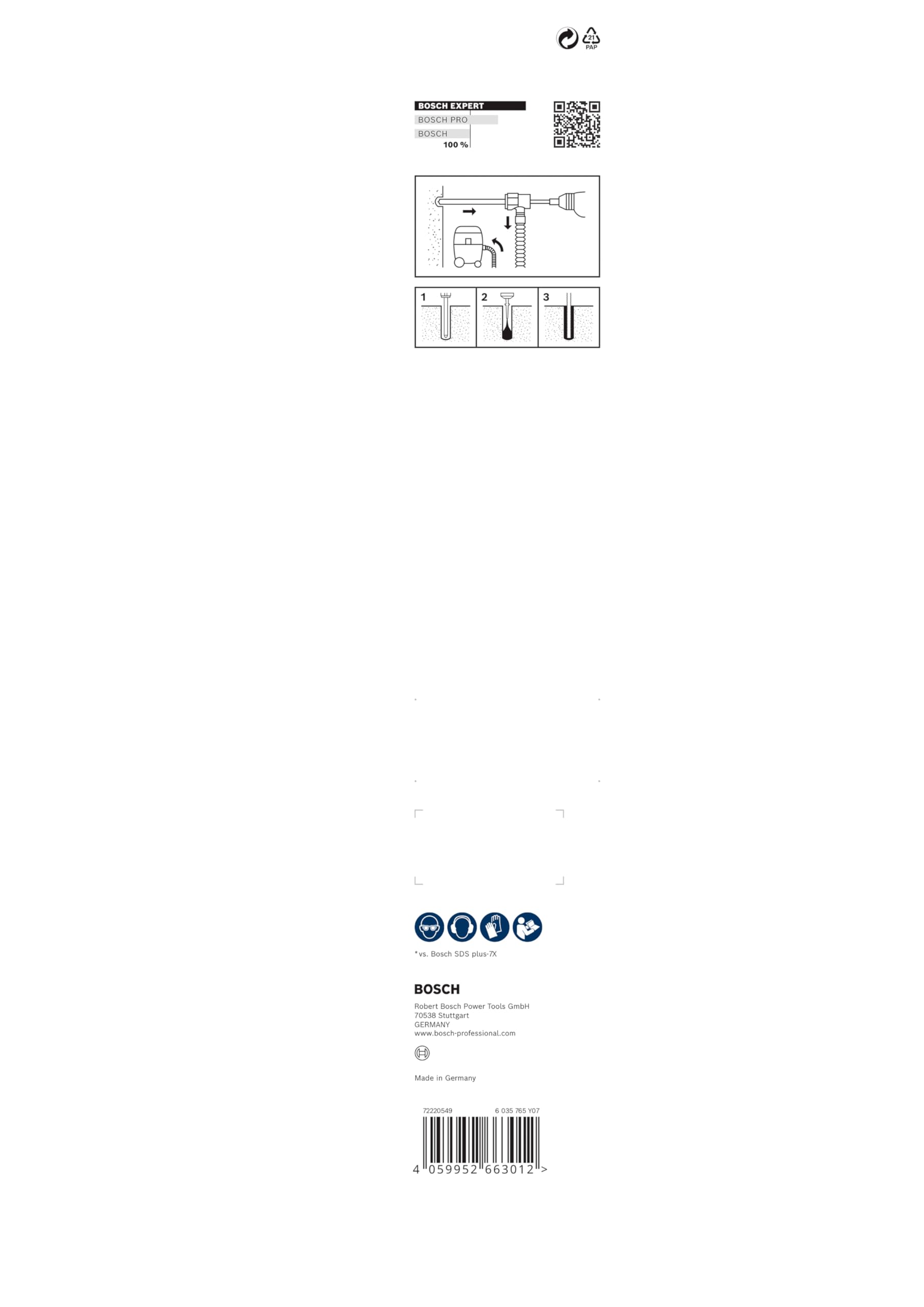 Bosch 1 x EXPERT SDS Clean plus-8X zestaw wierteł udarowych do kotwiczeń chemicznych (Ø 14,0 mm, profesjonalne akcesoria do młotowiertarki)