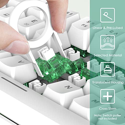 MAGIC-REFINER AS Jelly Green Hand-lubed Linear Switches für Mechanische Tastatur, 3 Pin 45gf, North Facing SMD, Staubdicht Spritzfest, MX Tastenschalter für Barebones Tastatur/DIY Kit(45 Stück Grün) – Bild 6
