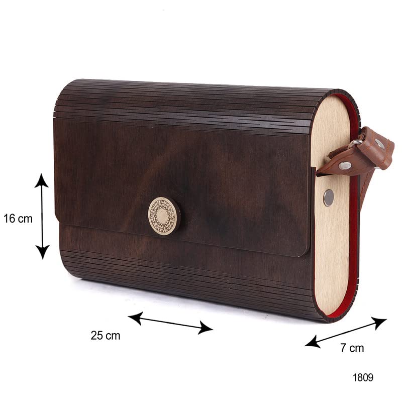 CrazyInk Women's Handcrafted Wooden Light Weight Unique Purse Handbag (PURSE 375) 4