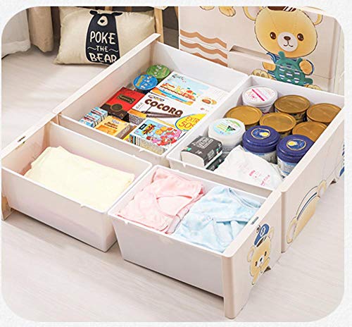 Armario para niños dormitorio infantil con 5 pisos de plástico amarillo 5