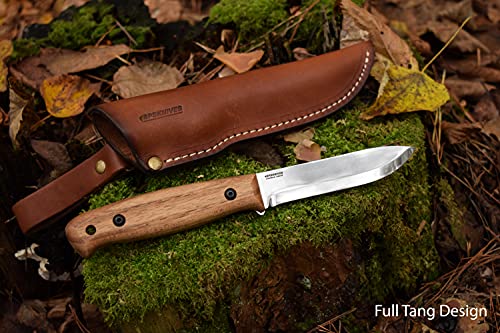 Bps Knives Bs2Fts - Full Tang Bushcraft Knife With Leather Sheath - Survival Tactical Knife - Camping Knives - Outdoor Knife - Fixed-Blade Carbon Steel Knife - Utility Knife #TOP5