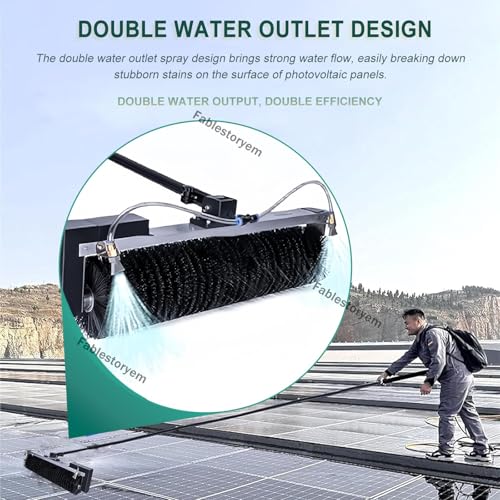 Cepillo de agua para paneles solares con varilla de extensión ajustable de aluminio 5.5M 3