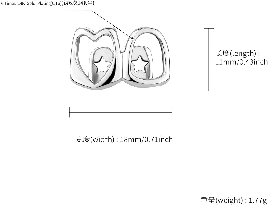 Grills dorados para dientes estilo Hip Hop unisex miniatura 4