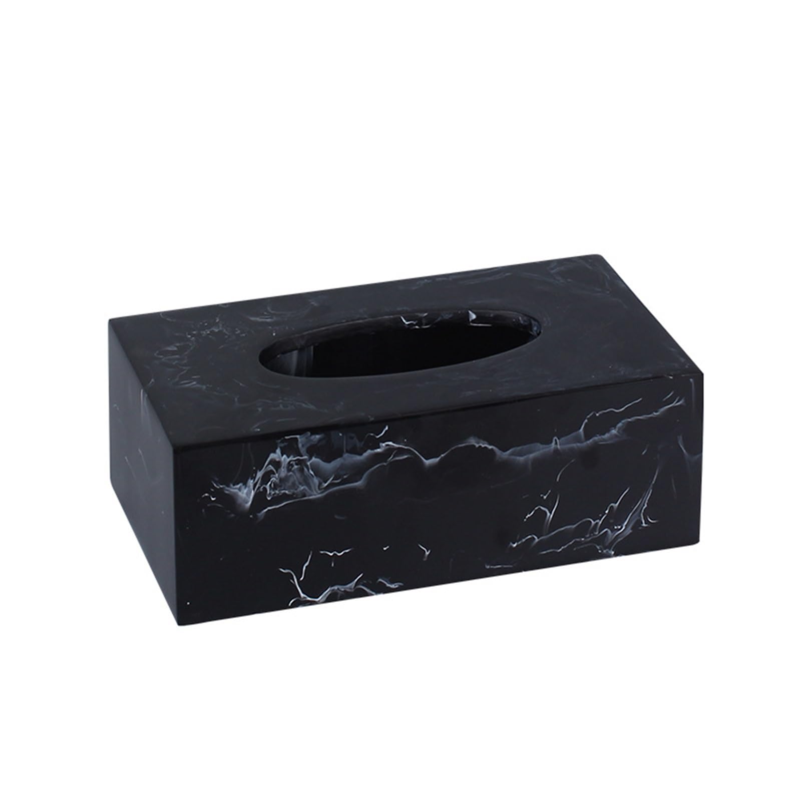 Tissue Case Simple Rectangular Resin Tissue Box Cover Hotel Creative Napkin Facial Dispenser Tissue Dispenser(Black)