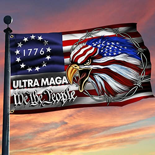 We The People 1776 Flag Ultra MAGA Eagle flags- UV Fade Resistant Double Sided and Double Stitched 150D Polyester 3x5ft banner (Ultra Eagle)