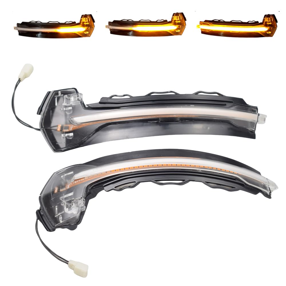 1 Par Luces de giro indicadoras intermitentes dinámicas para A-udi A3 8V S3 RS3 2013-2020 (Transparent)