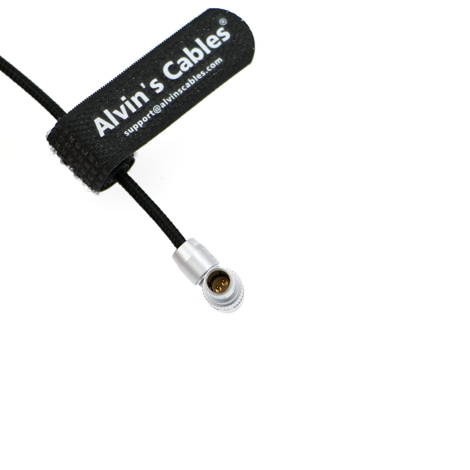 Flexible Cable de alimentación para Teradek Bond SmallHD Monitor Ángulo Recto Giratorio Macho de 2 Pines a Macho de 2 Pines Cable Trenzado 45cm |18''Alvin's Cables