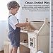 PlanToys® Victorian Wooden Dollhouse | 3-Story Large Doll House with Attic, Opening Panels & Sliding Windows | Pretend Play Dollhouse Compatible with 1:12 Scale Furniture & Wooden Dolls