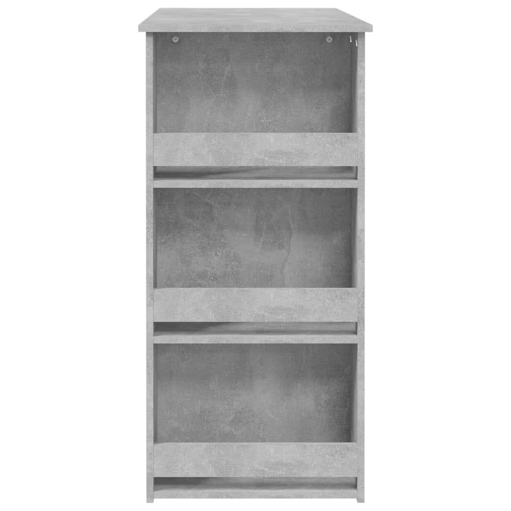 vidaXL Table de Bar à étagère de Rangement Gris béton 102x50x103,5 cm