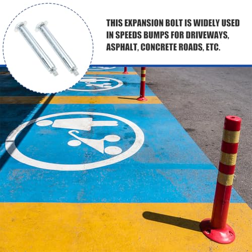 Image of ULTECHNOVO Ground Lock Screws Expansion Bolts for Driveway Speed Bumps Concrete Asphalt 3.74 Inch Industrial Expansion Fasteners Heavy Duty Screws for Road Fixing