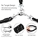 heytech Reflective Dual Dog Leash for 2 Dogs, 5 ft Main Rope with Two 2 ft Auxiliary Ropes, Double Dog Leash 360° Swivel No Tangle Walking (Black)