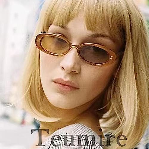 Image of Retro Oval Sunglasses for Women Men 90s Style Vintage Small Sun Glasses UV400 Protection Shades