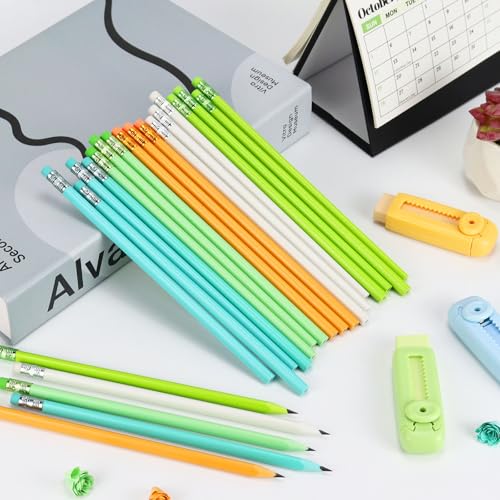 Buqoo Kit 50 lápices madera para dibujo y esbozo con borradores miniatura 7