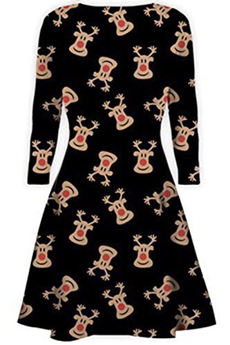 Robe évasée de Noël imprimée grande taille 44/46 vêtement festif manches longues