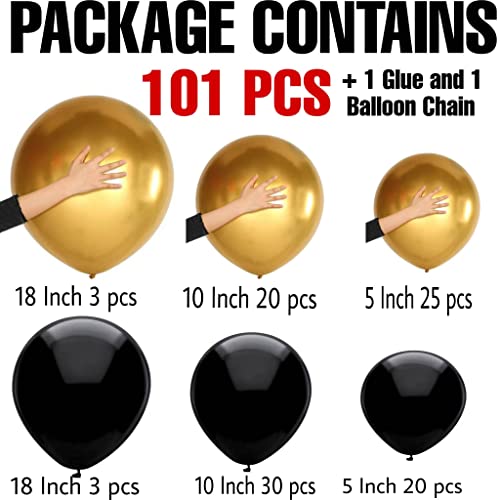 (103 Pcs) Metallic Gold & Black Balloon Garland Birthday Party Kids Confetti Baby Bridal Shower Wedding Decorations #TOP1