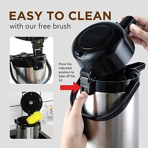 102oz Thermal Stainless Steel Coffee Dispenser with Pump – Ideal for Hot or Cold Beverages, Parties, and Events