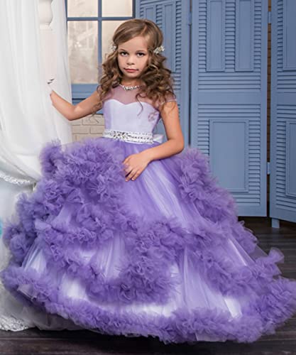 Stunning V-Back Luxury Pageant Tulle Ball Gowns for Girls 2-12 Year Old2