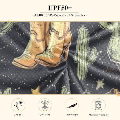 Cowboy Boots and Cactus Pattern Boys Rash Guard Long Sleeve UPF 50+ Boys Swim Shirt Quick Dry Shirt for 3-12 Years4