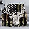 American flag deer blanket soft warm fuzzy fleece plush blanket 60×50 smooth cozy flannel throw blanket for bedcouchofficecamping  urban country home decor