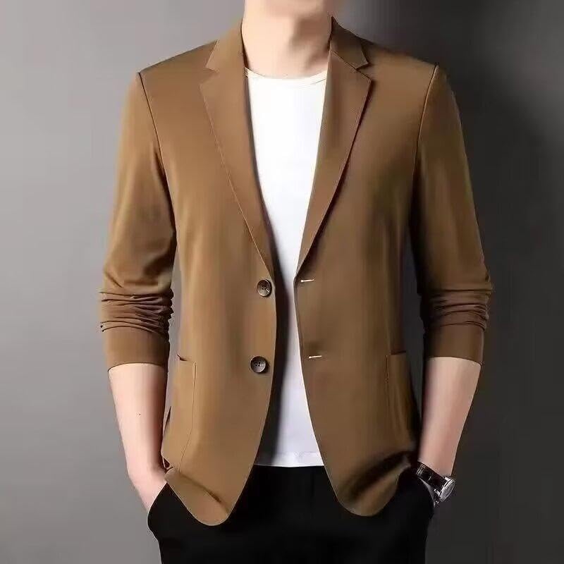 Kyayu Jacket, Men's Lightweight Summer Ice Silk Cool Suit Jacket, Casual Stretch Slim Fit Button Business Coats4