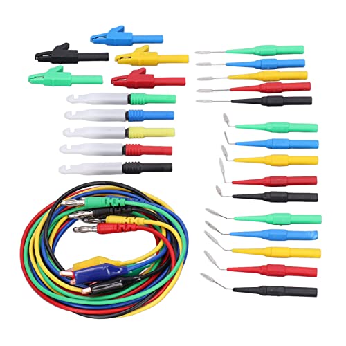 Image of Banana Plug Test s Kit, Versatile Back Probe Diagnostic Set for car Repair Circuit Testing PVC Copper PA 4mm 31pcs red Black Yellow Blue Green