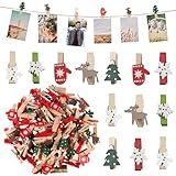 🎅【Einfach zu bedienen】Die Mini-Weihnachtsklammern können kleine Gegenstände, die an Weihnachtsbäumen hängen, fest befestigen. Sie können sie auch durch eine Juteschnur führen und die Fotos befestigen, um eine stimmungsvolle Fotowand zu erstellen.