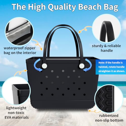 Evita la arena y humedad con la bolsa de playa de goma lavable con neceser 4