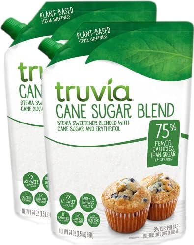 Truvia Sweetener Baking Blend, Now Called "Cane Sugar Blend" 2 Pack, 1.5 LBS each