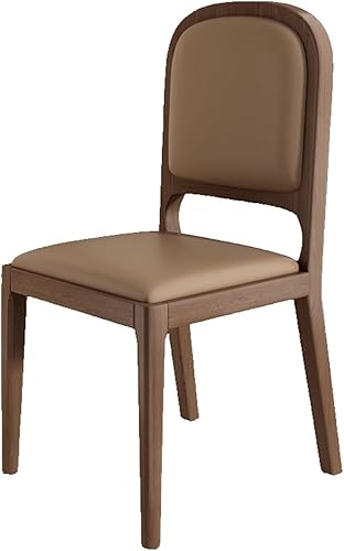 Miniatura 23 de Leather Seat Dining Room Chair with Back, Wooden Dining Chairs Set Kitchen Chair, Dining Room Chairs Armless Seat for Kitchen Living Room