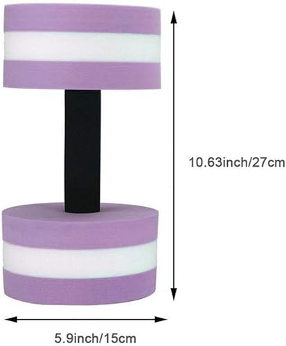 Miniatura 6 de Mancuernas de agua, mancuernas de ejercicio acuático, juego de 2 mancuernas de espuma para ejercicio aeróbico de agua, resistencia para la piscina,