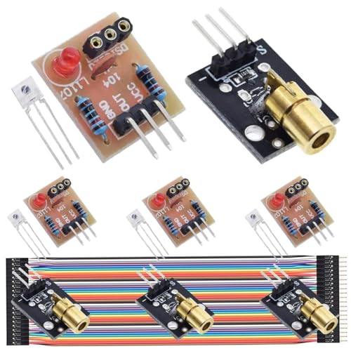 �̃��[�U�[���V�[�o�[�Z���T�[���W���[�� ��ϒ��ǃ��[�U�[���o���W���[�� Arduino�p 4��5V KY-008 650nm���[�U�[�g�����X�~�b�^�[�Z���T�[���W���[���A�f���|���P�[�u���t��4��
