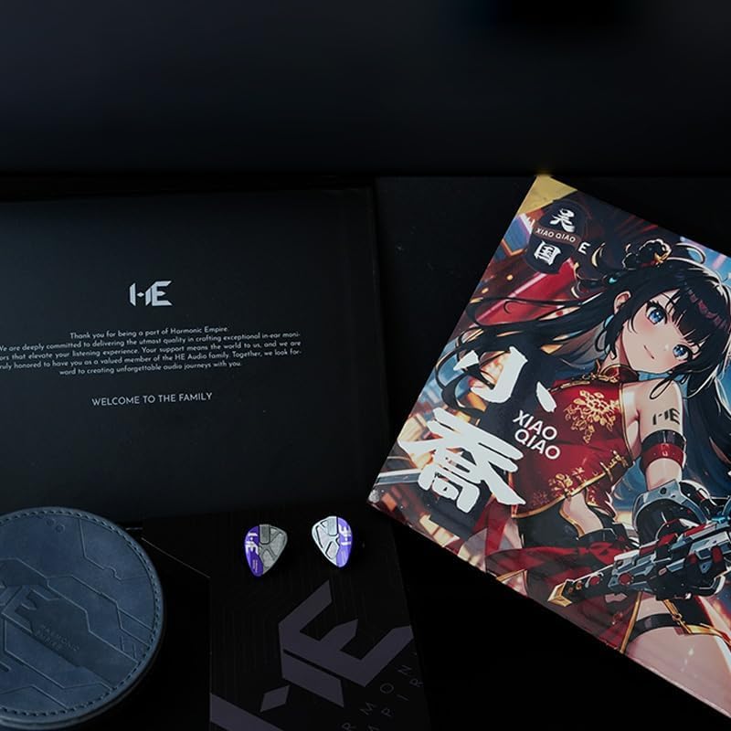 Image of HE Xiao Qiao Semi-open Single Dynamic In Ear Monitors, 10mm Graphene Diaphragm Dynamic driver IEM, Gaming IEM Earphones, HiFi Wired Earphones with 5 Axis CNC Hyper Presicion Resin (Purple, 4.4mm)