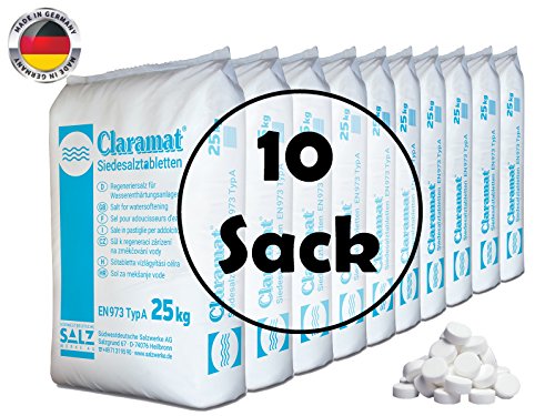 Claramat Vacuum Salt Tablets 10 x 25kg (250 kg)/Siedes Alzt Tablets/Regeneration Salt/Softening Salt