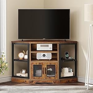 Yitahomecornertvstandfortvsupto55inchwithpoweroutletmodernfarmhouseentertainmentcenterwoodtvmediaconsolewithstoragecabinetsshelvesforlivingroomretrobrown Urban Country Home Decor Yitahome corner tv stand for tvs up to 55 inch with power outlet modern farmhouse entertainment center wood tv media console with storage cabinets shelves for living room retro brown urban country home decor