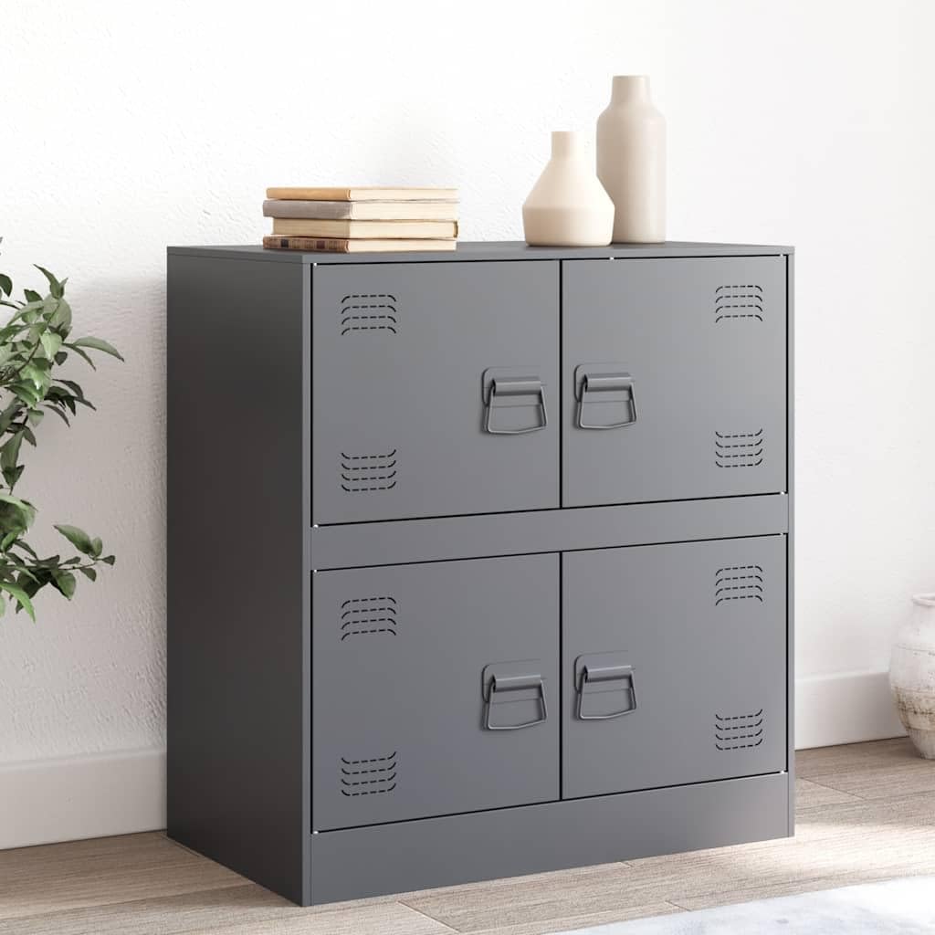 Credenza in Acciaio Laminato a Freddo Antracite 67x39x73 cm