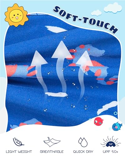Image of SURF CUZ Boys Swim Trunks with Boxer Brief Liner Toddler Boy Stretch Swimsuit Shorts Quick Dry Swimming Trunks Bathing Suit