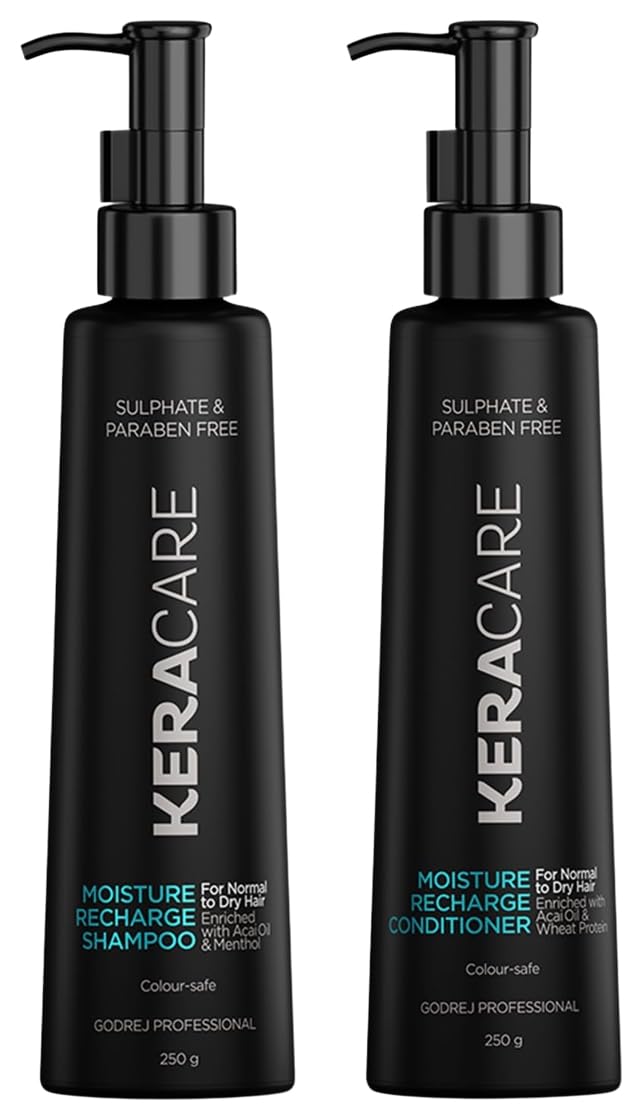 Godrej Professional Keracare Recharge Sulphate Free Shampoo and Godrej Professional Keracare Recharge Conditioner, 225ml