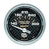 AUTO METER 4748 Carbon Fiber Electric Oil Temperature Gauge Regular, 2 1/16'