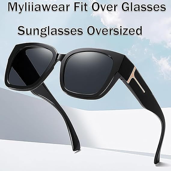Myliia Fit Over Sunglasses, Trendy Oversized Polarized Wear Over Sun Glasses with UV 400 Protection for Women Men2