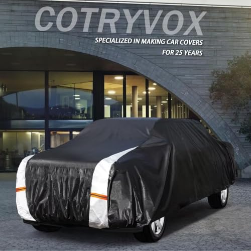 Image of Hyundai Santa Cruz Truck Cover Custom Fit 2021-2026 Crew Cab Short Bed(4.3') with Door Zipper, 10 Layers Outdoor Heavy Pickup Truck Cover Waterproof All Weather, Wind Dust Sun Protector.