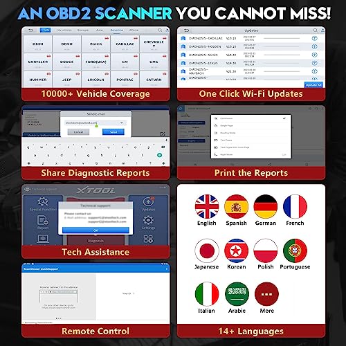 Xtool Ip508S Obd2 Scanner For Abs Srs Engine Transmission, 9 Services, Android 10, 8-In-1 Graph, Car Diagnostic Tool W. Abs Bleed, Injector Coding, Oil Reset, Epb, Sas, Dpf, Bms, Throttle, Tpms Reset #TOP5