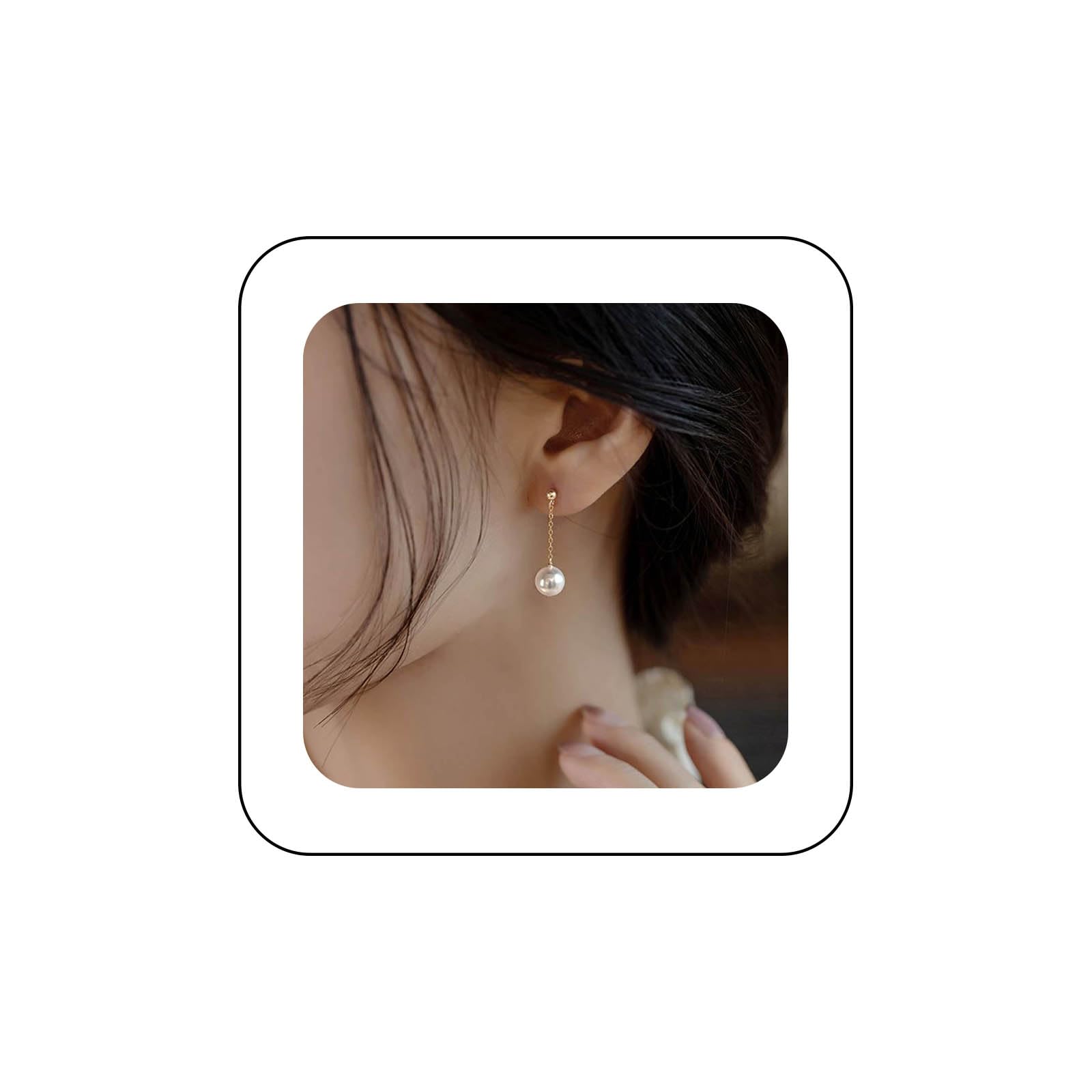 Yheakne Vintage Pearl Drop Earrings Gold Tassel Pearl Earrings Long Pearl Dangle Earrings Single Pearl Tassel Earrings Jewelry for Women