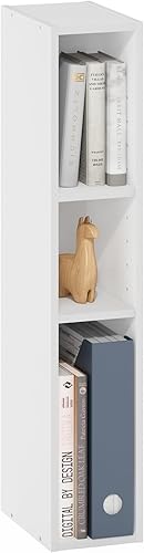 Furinno Fulda - Estantería estrecha de 3 niveles, estantería con estante de almacenamiento de 6 pulgadas de ancho, 9.3 x 5.9 x 31.5 pulgadas, para