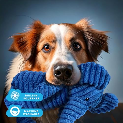 Zappi Co Blaues Elefanten-Plüsch Hundespielzeug – Weiches, langlebiges Material, ideal für kleine/mittelgroße Hunde.